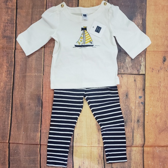 Janie and Jack Other - Janie & Jack Sailboat Graphic Outfit Sz 18-24M NWT